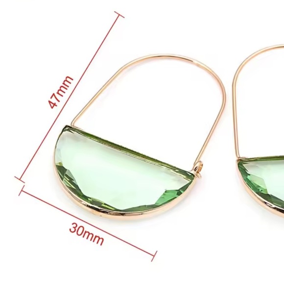 Anthropologie Green and Gold Earrings - Picture 2 of 6